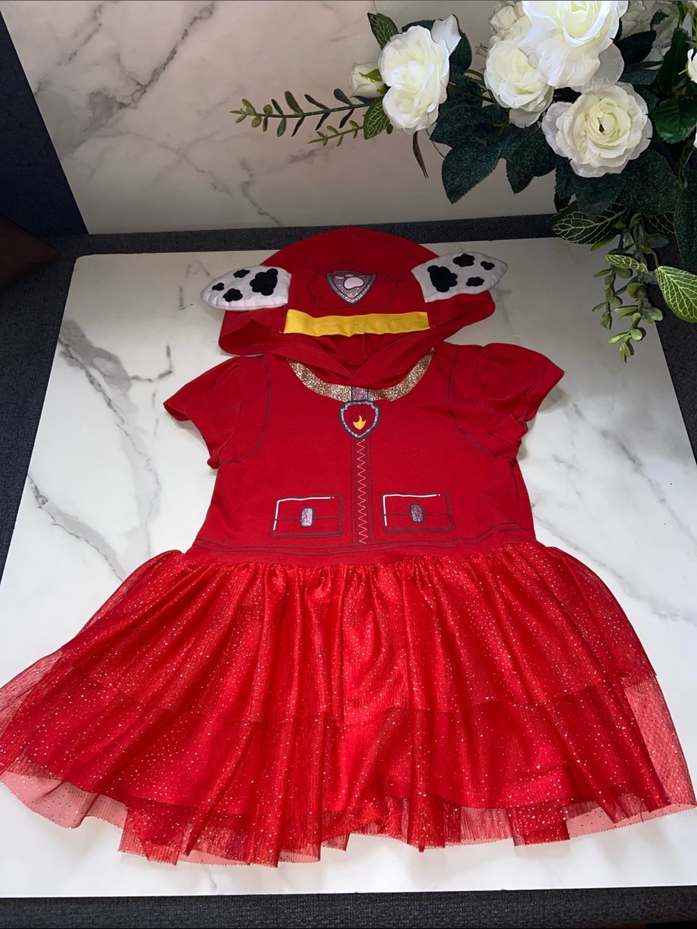 Nickelodeon Paw Patrol Dress with Hooded Dalmatian Ears size 4T